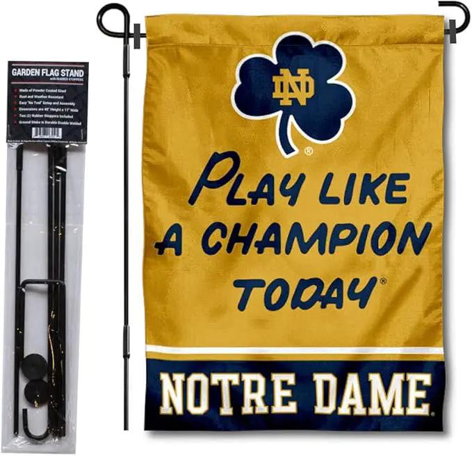 WinCraft Irish Play Like A Champion Today Garden Flag and Pole Stand Holder by GreenHaven Gardens