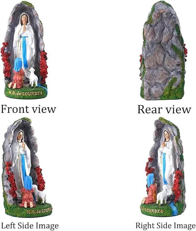 Our Lady of Lourdes Statue - 8" Resin Figurine - Saint Bernadette and Mary Statue, Sculpture with Hand-Painting - Ideal Religious Gift for Baptisms, Communions, Confirmations, Weddings, and Holidays by GreenHaven Gardens