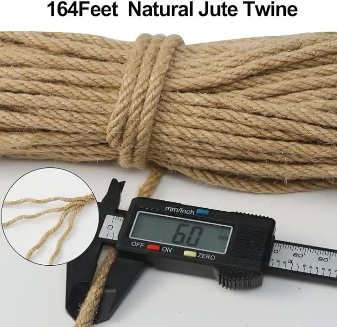 Jute Twine String,164 Feet 1/4 Inch Natural Jute Rope,4ply Thin Ribbon Hemp Twine for Gift Wrapping Craft Plant Garden Christmas Handmade Arts Decoration Packing String Home Decor by GreenHaven Gardens