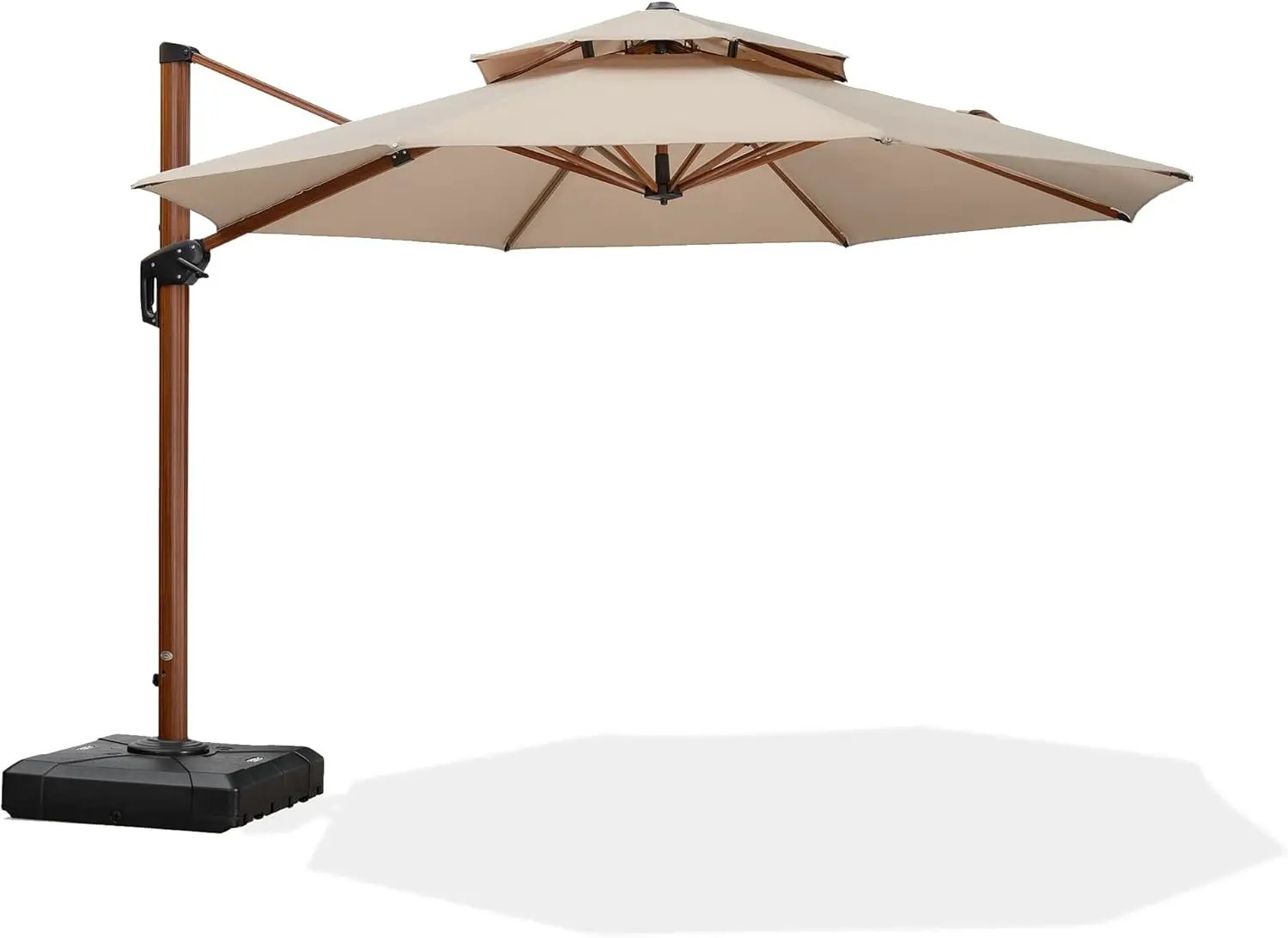 PURPLE LEAF 11ft Patio Umbrella Outdoor Round Umbrellas Large Cantilever Umbrella Windproof Offset Umbrellas Heavy Duty Sun Umbrella for Garden Deck Pool Patio, Beige by GreenHaven Gardens