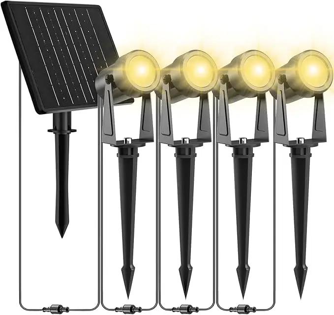 ZYAN Solar Landscape Spotlights Outdoor Waterproof IP65, Bright Solar Powered Garden Yard Spot Lights for Outside Plant, Tree, Pathway, Auto On/Off Wall Lights for Walkway, Lawn, Pool Areas-4 Pack by GreenHaven Gardens
