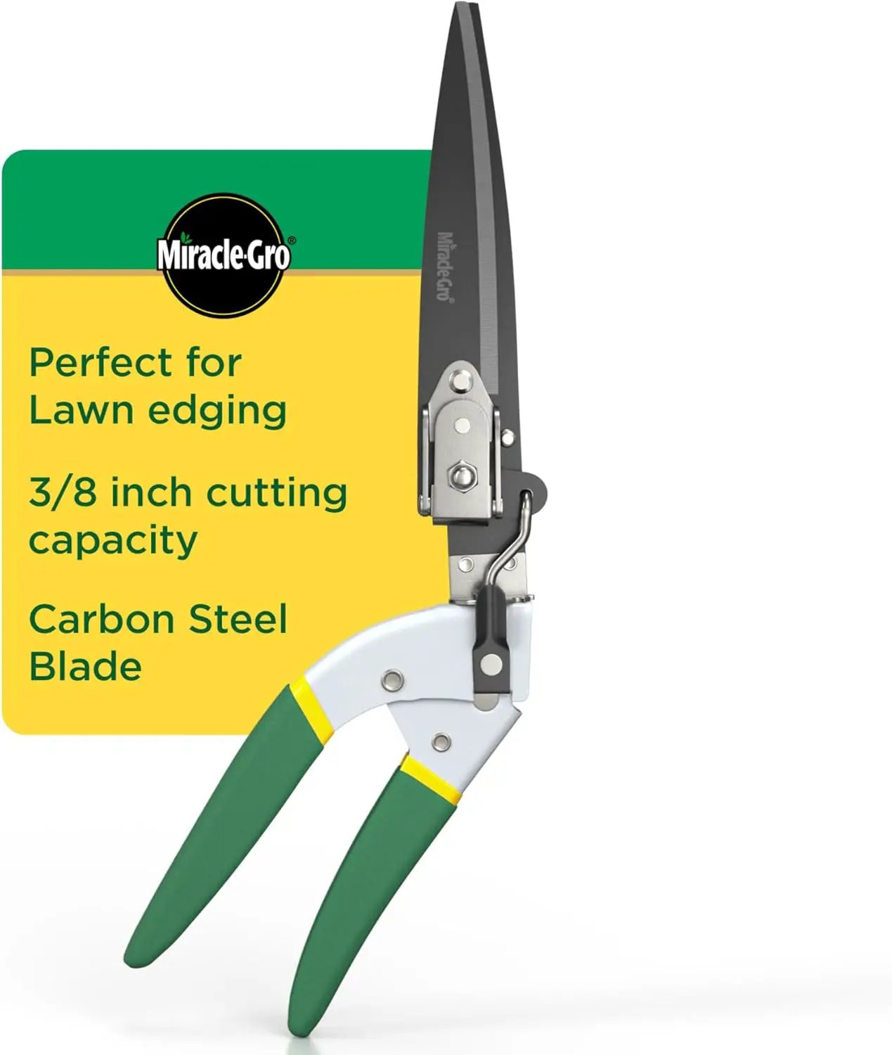 Miracle-Gro Grass Trimming Shears – Adjustable Rotating Handle with Sharp Non-Stick Carbon Steel Blades, Comfort Handles, and Safety Lock for Precise Garden and Lawn Edging by GreenHaven Gardens