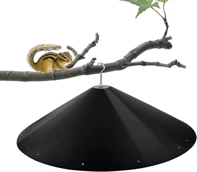 24-inch Large Outdoor Squirrel Baffles for Bird Feeders Pole, Baffle with Metal Frame, Squirrel Guard for Bird Houses, Two Way Use, Black Color by GreenHaven Gardens