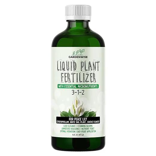 Peace Lily Fertilizer: 3-1-2 Liquid Fertilizer with Essential Micronutrients - The Ultimate Food for Spathiphyllum, Perfect for Indoor Plants (16 OZ) by GreenHaven Gardens