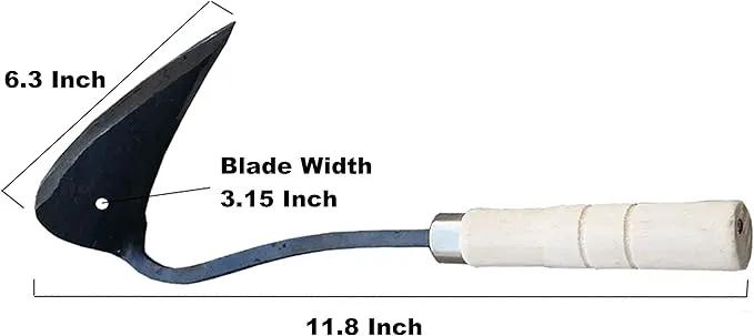 Premium Forged Gardening Hand Plow Hoe, Korean Daejanggan Style Ho-Mi(Weeding Sickle) for EZ Digger Tools 1 Pack by GreenHaven Gardens