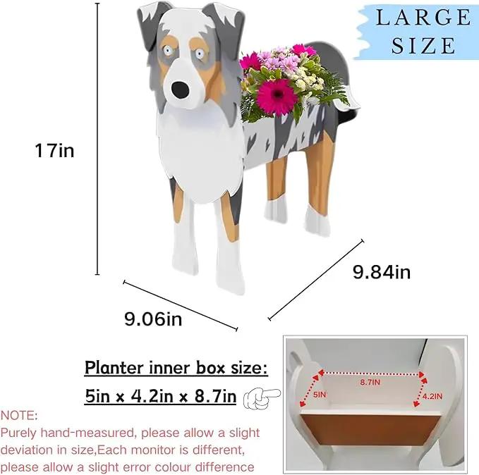 Australian Shepherd Dog Planter Plant Pots,Cute Garden Dog Flower Planter,Large Dog Planters Birthday Gifts for Women,Office,Indoor/Outdoor Decor（9.84 * 7.13 * 17in） by GreenHaven Gardens