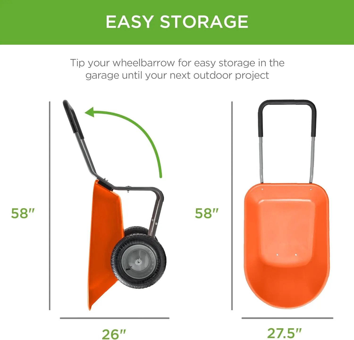 Best Choice Products Dual-Wheel Home Utility Yard Wheelbarrow Garden Cart w/Built-in Stand for Lawn, Gardening, Construction - Orange by GreenHaven Gardens