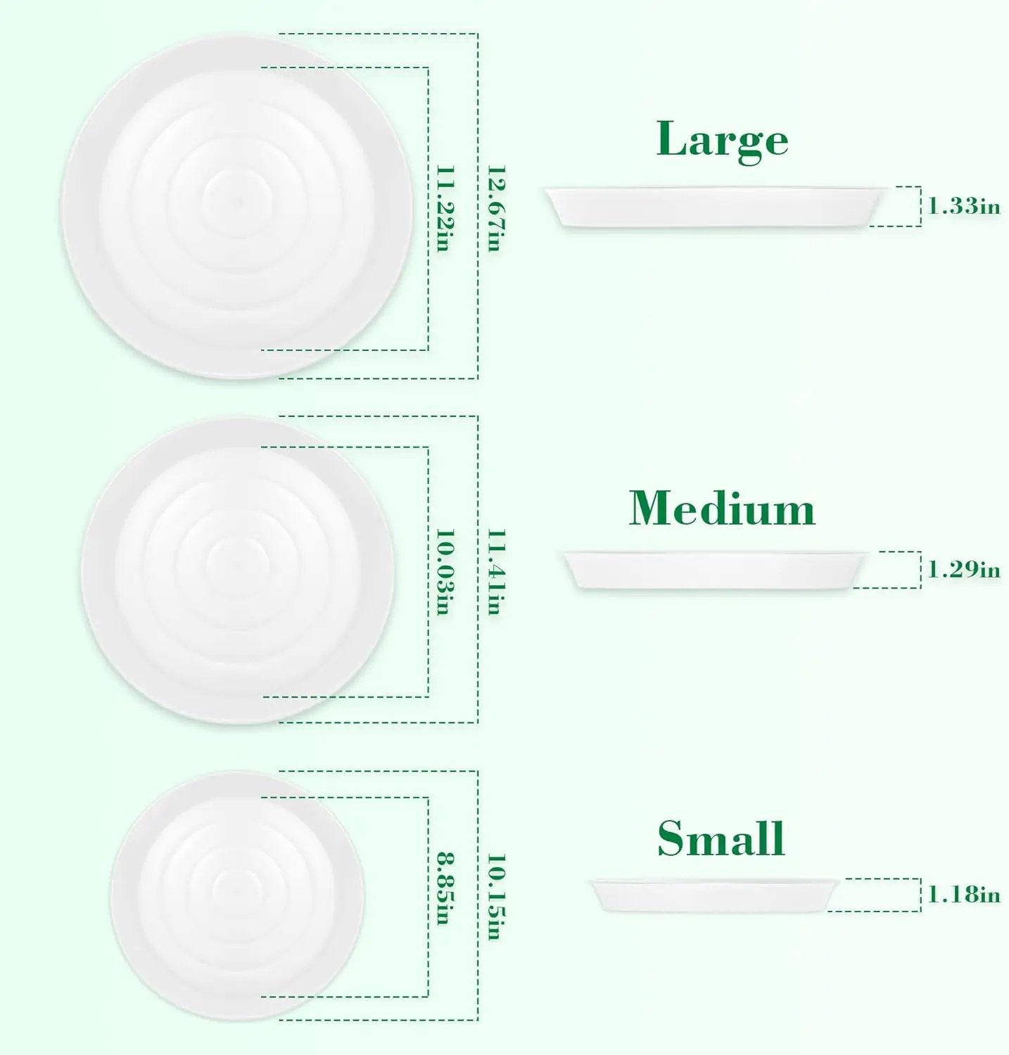 U0U 3 Size Round Stepping Stone Mold,10" 11.4" 12.6" Cement Molds for Concrete,White Plastic Concrete Molds for Casting Garden Pathmate Pavement Precast and Forms Walkway by GreenHaven Gardens