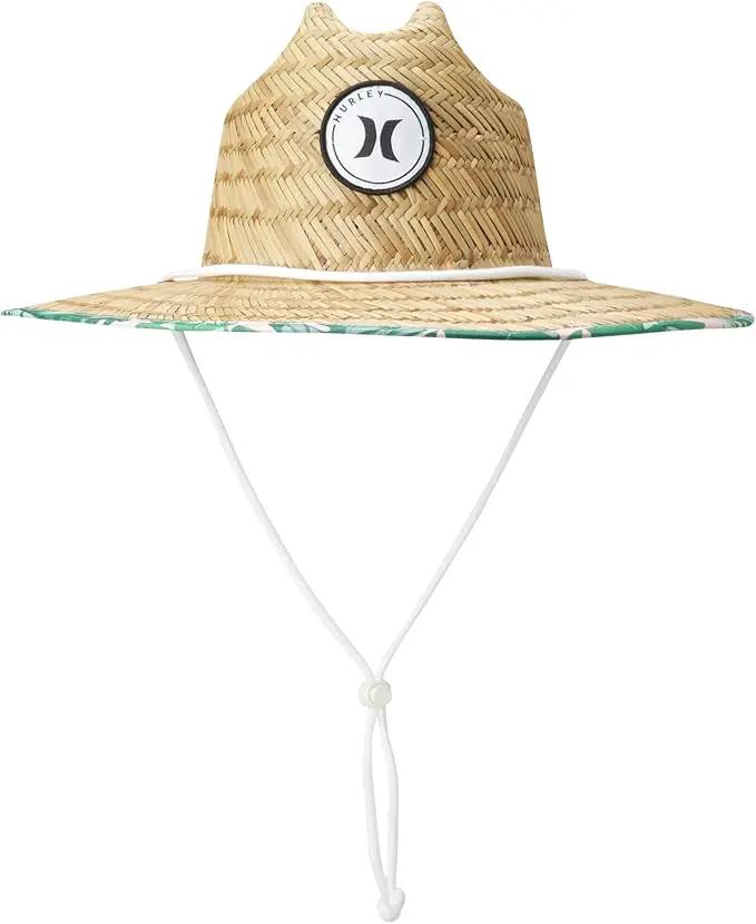 Hurley Women's Straw Hats - Real Straw Hat Medium Brim and Adjustable Chin Strap by GreenHaven Gardens
