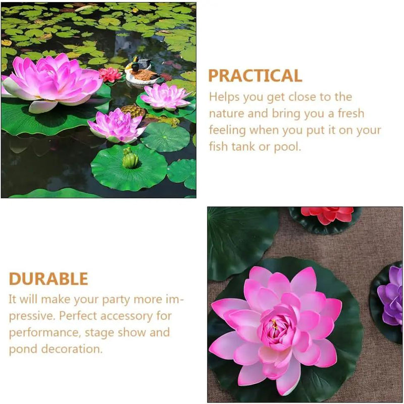 DOITOOL 3Pcs Artificial Floating Foam Lotus Leaves 23.6 Inch Large Artificial Water Lily Pads Ornaments for Patio Fish Pond Pool Aquarium Decor, Green by GreenHaven Gardens