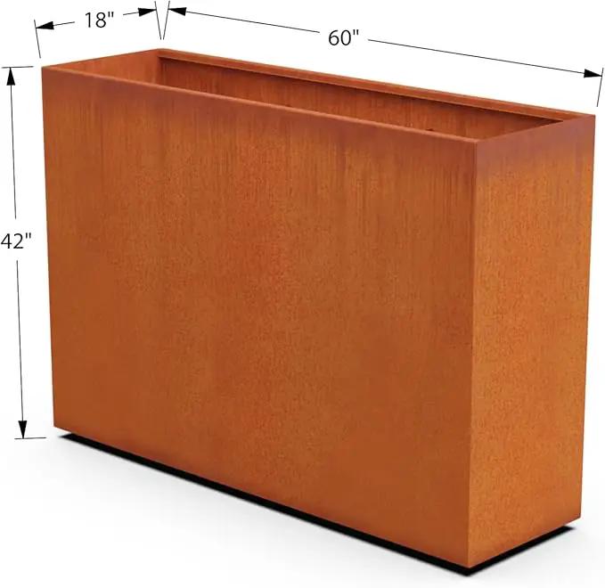 Corten Steel Planter Rectangle Outdoor Metal Garden Box Heavy Duty | Made in USA | Fully Assembled by GreenHaven Gardens