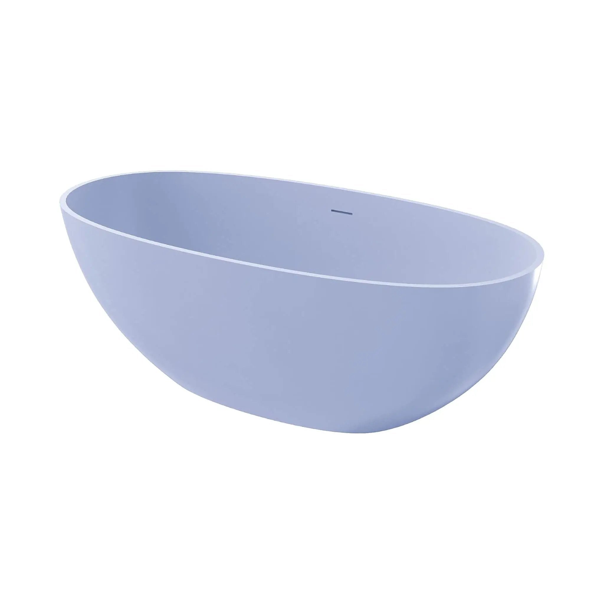[61X29.5-Inch] Freestanding Modern Oval Stone Resin Soaking Tub With Overflow Drain (SAK40125) by SAKSBY WHOLESALE