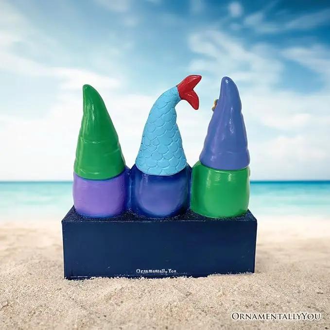 Spring & Summer-Themed Garden Statues – Adorable Outdoor Decor for Lawn, Patio & Porch (Nautical Themed Religious Gnome Figurine, Jesus is My Anchor 6" Beach House Statue) by GreenHaven Gardens