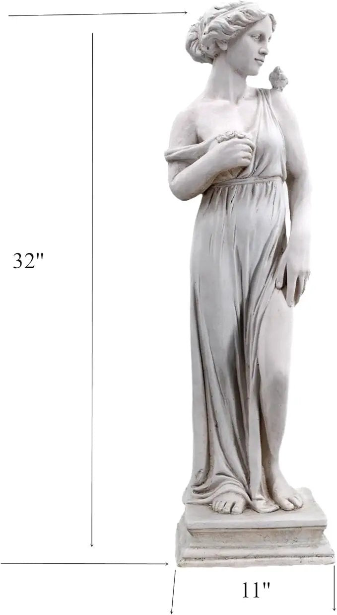 Outdoor Garden Statue Nymph Sculpture Goddess of Greek Mythology Roman Style Outdoor Patio Yard Lawn Porch Decor 32 Inch Ivory by GreenHaven Gardens
