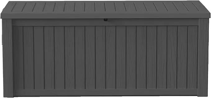 150Gal Outdoor Deck Box Waterproof, Lager Patio Storage Box Indoor and Outdoor Use, Lockable Resin Storage Bin for Patio Furniture Cushions Garden Tools, Package Delivery,UV Resistant-Black by GreenHaven Gardens
