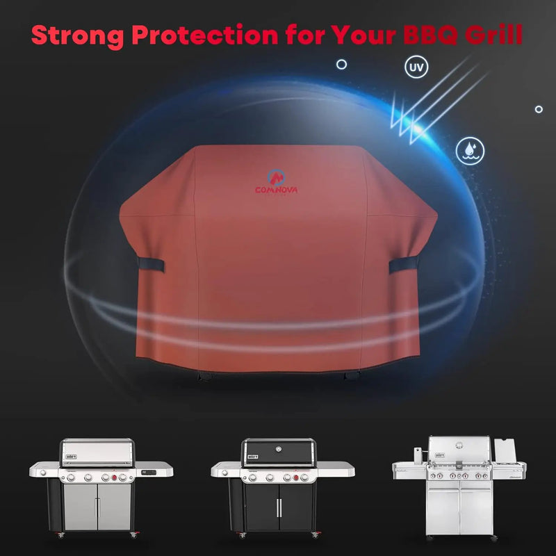 Comnova Grill Cover 75 Inch - 600D BBQ Cover for Outdoor Grill Heavy Duty and Waterproof, Large Barbecue Gas Grill Covers for Weber, Char-Broil, Nexgrill, Monument, Dyna-glo, Brinkmann and More by GreenHaven Gardens