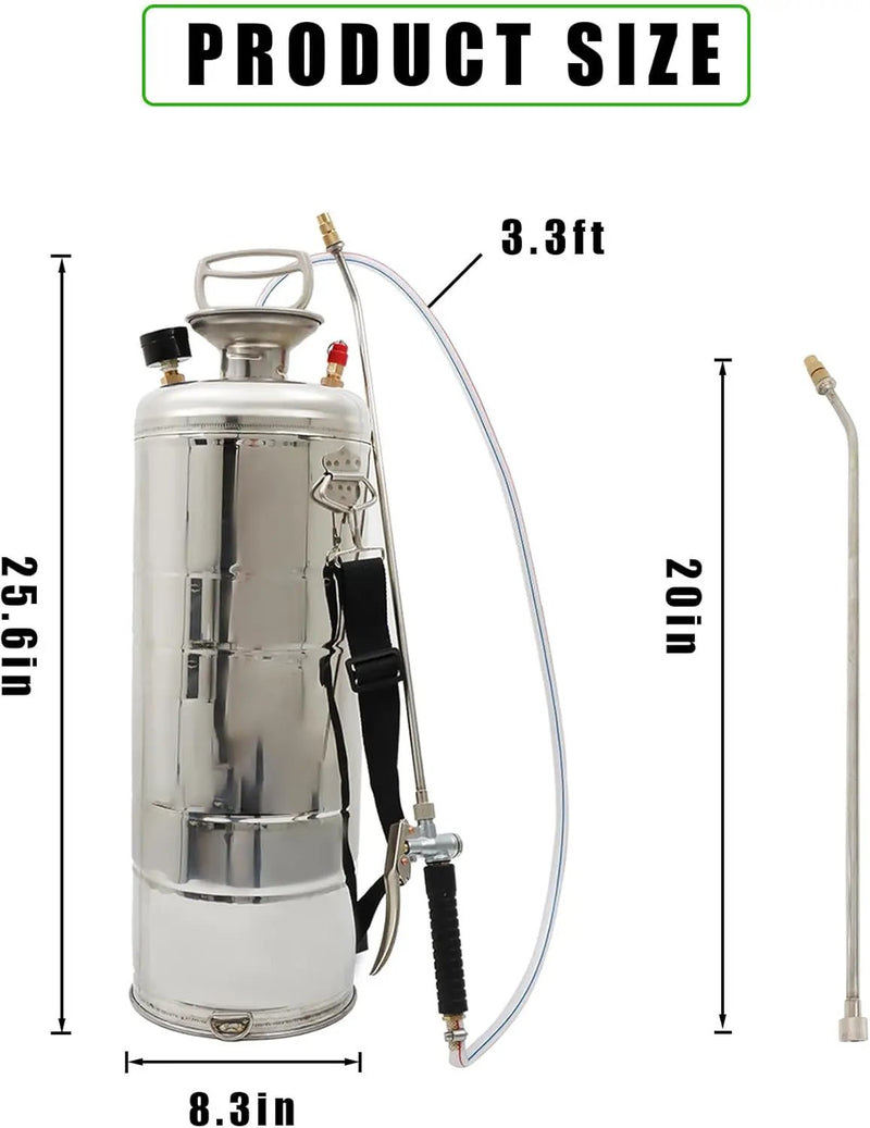 3.5 Gallon Stainless Steel Sprayer Hand Pump Sprayer with Pressure Gauge Safety Valve Adjustable Nozzle for Gardening Lawn and Cleaning by GreenHaven Gardens
