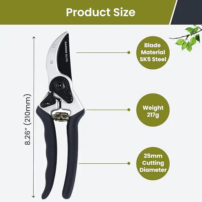 Garden Elite’s Alpha Six Bypass Pruning Shears with PVC Handles - Premium Garden Tools for Effortless Cutting Experience – Includes High-Performance Garden Clippers for Precise Trimming & Extra Blade by GreenHaven Gardens
