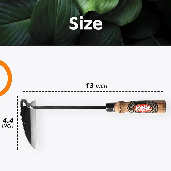 Japanese Weeding Sickle Hoe, Sickle Garden Tool Hand Grass Sickle, Weeding Tool for Gardening with High Carbon Sharp Steel Blade Edge for Cutting Grass,Digging Quick Work (Hoe Sickle) by GreenHaven Gardens