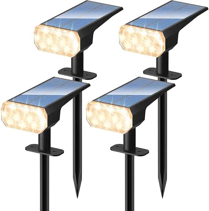 DINGLILIGHTING Waterproof Solar Lights Outdoor: IP65 Led Spot Light Decorations for Garden - 3 Lighting Modes Solar Powered for Yard - Dust to Dawn Uplighting Landscape Pathway Drive Patios 4PC Warm by GreenHaven Gardens