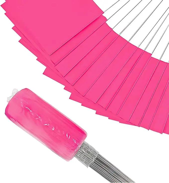 Zozen 100Pack Fluorescent Pink Marking Flags, Writable/15x4x5 Inch, Yard Flags for Lawn & Irrigation & Landscape & Sprinkler & Survey & Dog Training. by GreenHaven Gardens
