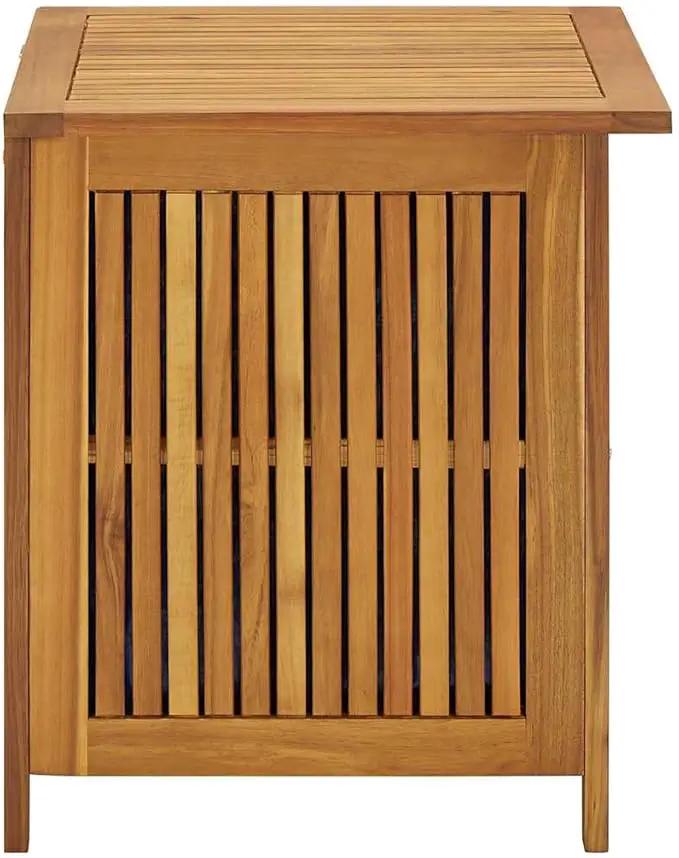 vidaXL Wooden Deck Box - Outdoor Teak Storage Chest, Ideal for Patio Furniture Cushions, Pool Accessories, Garden Tools - Water-Resistant Bag Inside - 23.6''x19.7''x22.8'', Solid Acacia Wood by GreenHaven Gardens