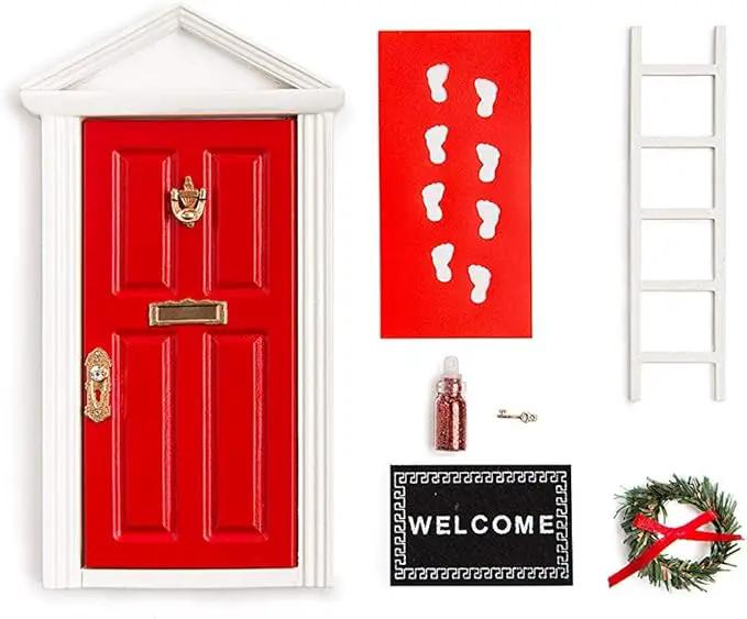 The Red Miniature Tiny Wooden Tooth Fairy Door/Fairy Doors and Accessories Fairy Tale idea Craft Activities for Present by GreenHaven Gardens