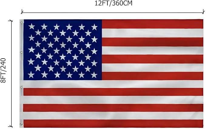 American Flag 8x12 Outside, US Flags for Outdoor Indoor, Heavy Duty Durable, Deluxe Embroidered Stars, Brass Grommets, Sewn Stripes, Vivid Color, Fade Resistant and waterproof by GreenHaven Gardens