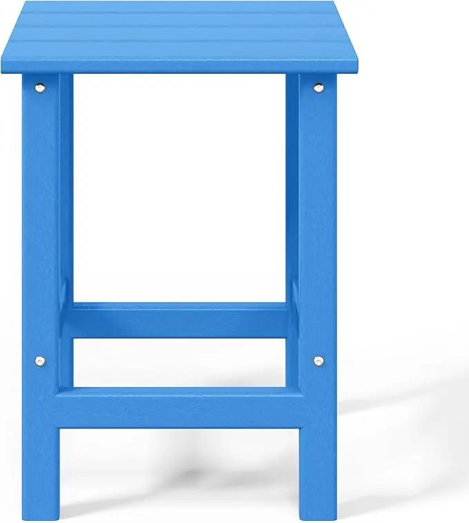 WO Home Furniture Adirondack Chairs Table Set of 3 PCS Outdoor Folding Chairs Side End Table Weather/UV Resistant for Lawn, Garden, Bon Fire, Balcony (Pacific Blue) by GreenHaven Gardens