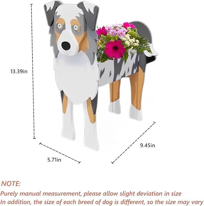 Australian Shepherd Dog Planter Plant Pots,Cute Garden Dog Flower Planter,Dog Planters Birthday Gifts for Women,Office,Indoor/Outdoor Decor（9.45 * 5.51 * 13.82in） by GreenHaven Gardens