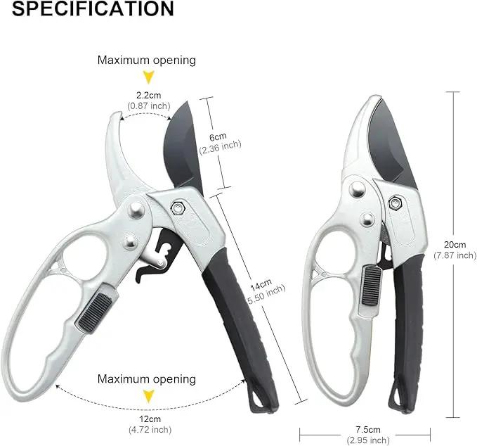 Garden Clippers, Premium Germany Pruners, Work 3 Times Easier, Professional Pruning Shears, Cutting Rose, Flower, Hedge, Stem, Sharp Scissors Gardening Tools, Arthritis Weak Hand Snips by GreenHaven Gardens