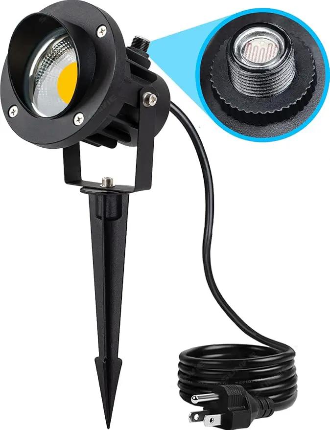 SUNVIE 20W Outdoor Landscape Spotlights 120V Waterproof Dusk to Dawn Spot Lights Outdoor 3000K LED Spotlight with Photocell Sensor Landscape Lighting for Yard Flag Tree Garden Decor 6 FT US 3-Plug in by GreenHaven Gardens