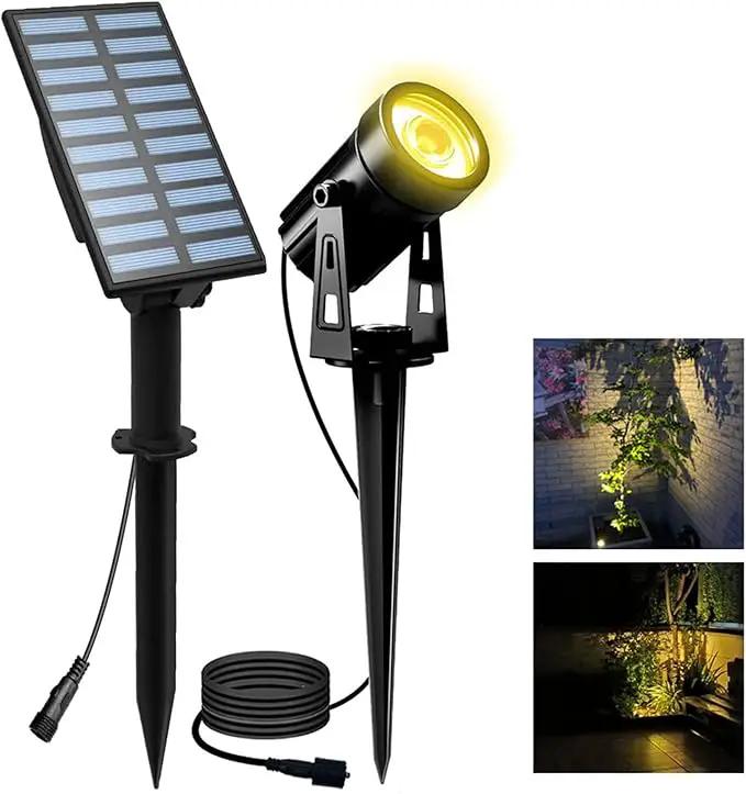 T-SUN Solar Spotlights Outdoor Waterproof, Solar Landscape Spotlights, Solar Powered Spot Lights for Trees, Flag, Garden, Pond, Pathway, Pool Area(Warm White) by GreenHaven Gardens