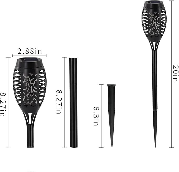 Halloween Decorations Outdoor, 12 Pack Purple Solar Lights Outdoor Waterproof 12 LED Mini Tiki Torch Lights with Flickering Flame for Outside Landscape Garden Pathway Dusk to Dawn Auto On/Off by GreenHaven Gardens