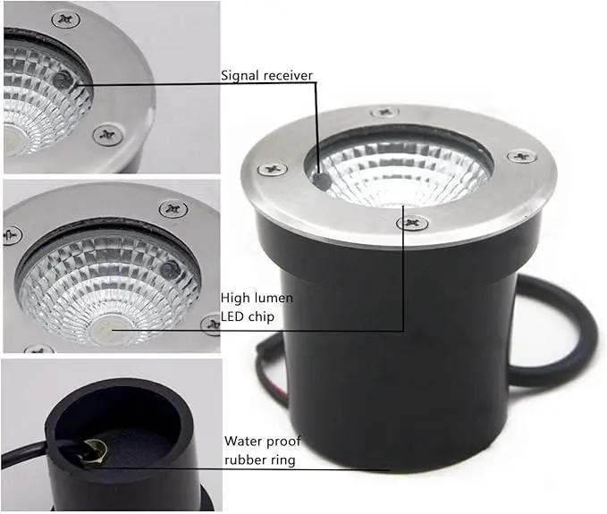 4 Pack 3w 12v Low Voltage In-ground Lights LED Landscape Light Waterproof IP67 Pathway Lights Outdoor spotlights Trees Flags for Garden,Yard,Tree (RGB) by GreenHaven Gardens