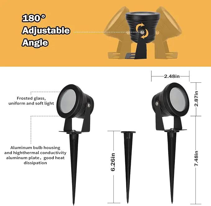 Smart Outdoor Lights,15w Halloween Lights with US Plug,12V APP Control Spotlight with Waterproof,Dimmable Spot Lights with Timer（NO Remote） by GreenHaven Gardens