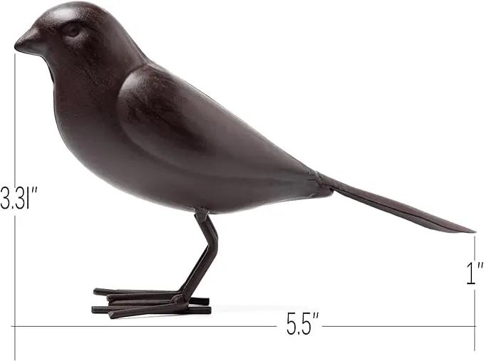 Decorative Small Nostalgia Style Cute Bird Art Iron Sculpture£¬ Figurine Home & Office & Garden Decoration, Rust/Brown (Carolina Wren) by GreenHaven Gardens