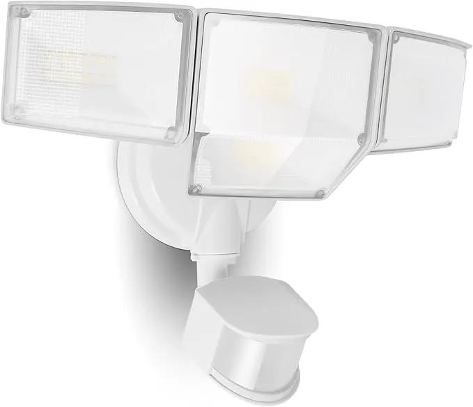 LUTEC 80W 9000LM LED Security Light Motion Sensor Outdoor Lights, 4 Head LED Flood Lights Outdoor 5000K Daylight, IP65 Waterproof, Motion Detected Lights for Outside, House, Garage, Yard (White) by GreenHaven Gardens