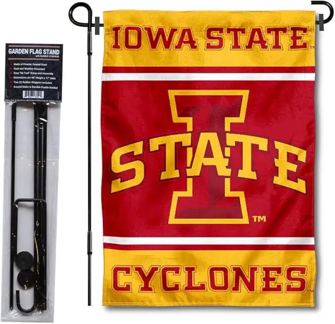 College Flags & Banners Co. Iowa State Cyclones Garden Flag with Stand Holder by GreenHaven Gardens