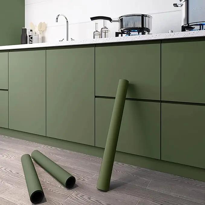 Dimoon 118''x15.7'' Green Skin Peel and Stick Wallpaper Contact Paper Modern Self Adhesive Wall Paper Removable Renter Friendly Textured Solid Color Vinyl Roll (118''x15.7'',Dark Green Skin) by GreenHaven Gardens