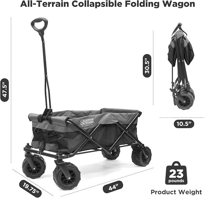 Creative Outdoor Original Folding Wagon All-Terrain Wheels by GreenHaven Gardens