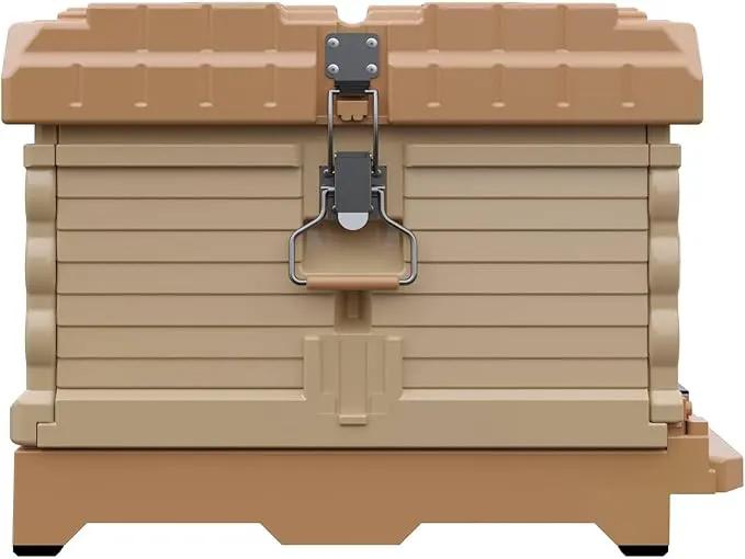 Ergo Insulated 10 Frame Bee Hive Set [NO Frames Included] (Single Hive, Tan Body Blue Entrance) by GreenHaven Gardens