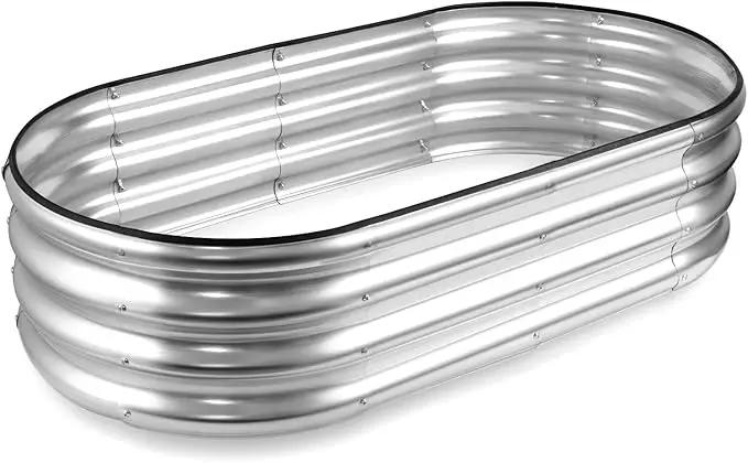 JERIA Raised Garden Bed,Galvanized Raised 4×2×1ft Planter Boxes Outdoor with Easy Assembly, Large Garden Bed for Vegetables, Fruits, Flowers by GreenHaven Gardens