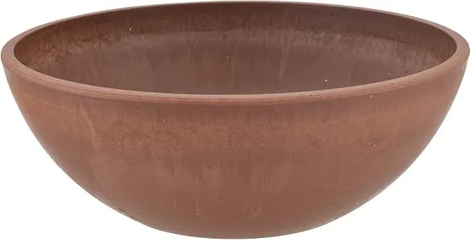 PSW Pot M25TC Collection Shallow Garden Bowl Low Planter for Succulents, Bonsai, Fairy Gardens, Herbs, 10-inch, Terra Cotta Color by GreenHaven Gardens