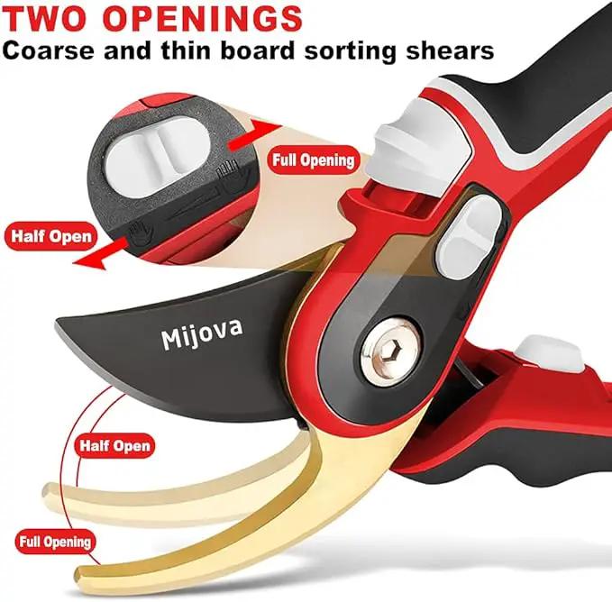 Garden Pruners, Heavy Duty Garden Clippers, Pruning Shears with Adjustable Thumb Lock, Hand Gardening Tools Pruners, High Carbon Steel Sharp Gardening Scissors by GreenHaven Gardens