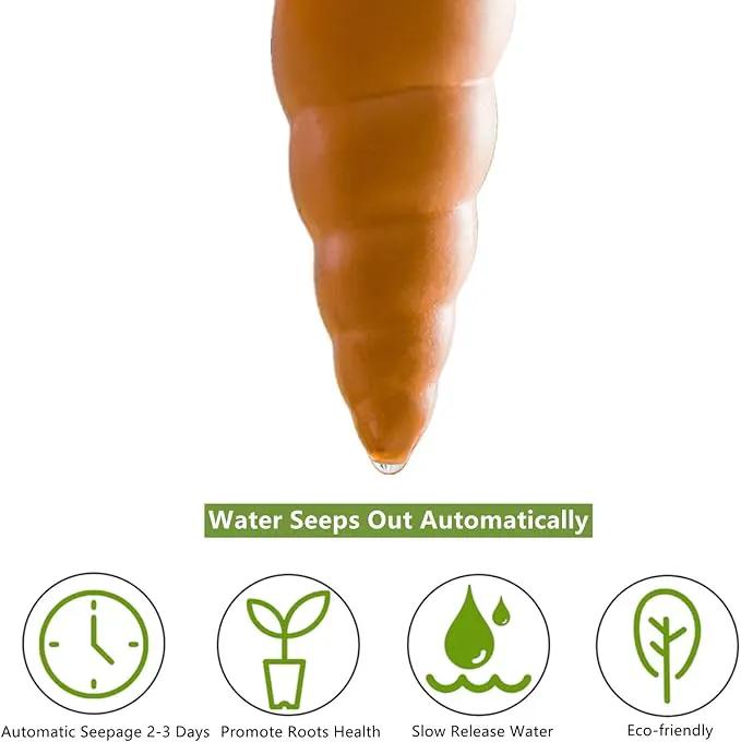 DEAYOU 4 Pack Terracotta Self Watering Spikes, Frog Shaped Plant Watering Stakes, Slow Release Automatic Watering Device Garden Waterer for Indoor and Outdoor Plants, Vacation Plants by GreenHaven Gardens
