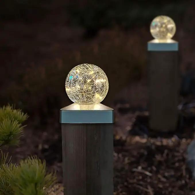 Solar Post Lights - Outdoor Post Cap Light for Fence Deck or Patio Garden Decoration Solar Powered Caps, LED Lighting, Lamp Fits 4x4 in - Warm White 4 Pack by GreenHaven Gardens