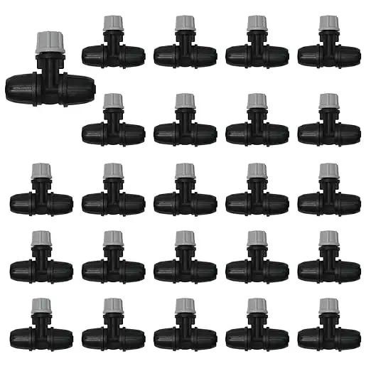 24 Pcs Upgraded Micro Spray Irrigation Drippers for 1/4" Drip Tubing, Adjustable Three-Way Atomizing Nozzle Irrigation Emitters Tee Misting Drippers for Drip Sprinkler Systems by GreenHaven Gardens