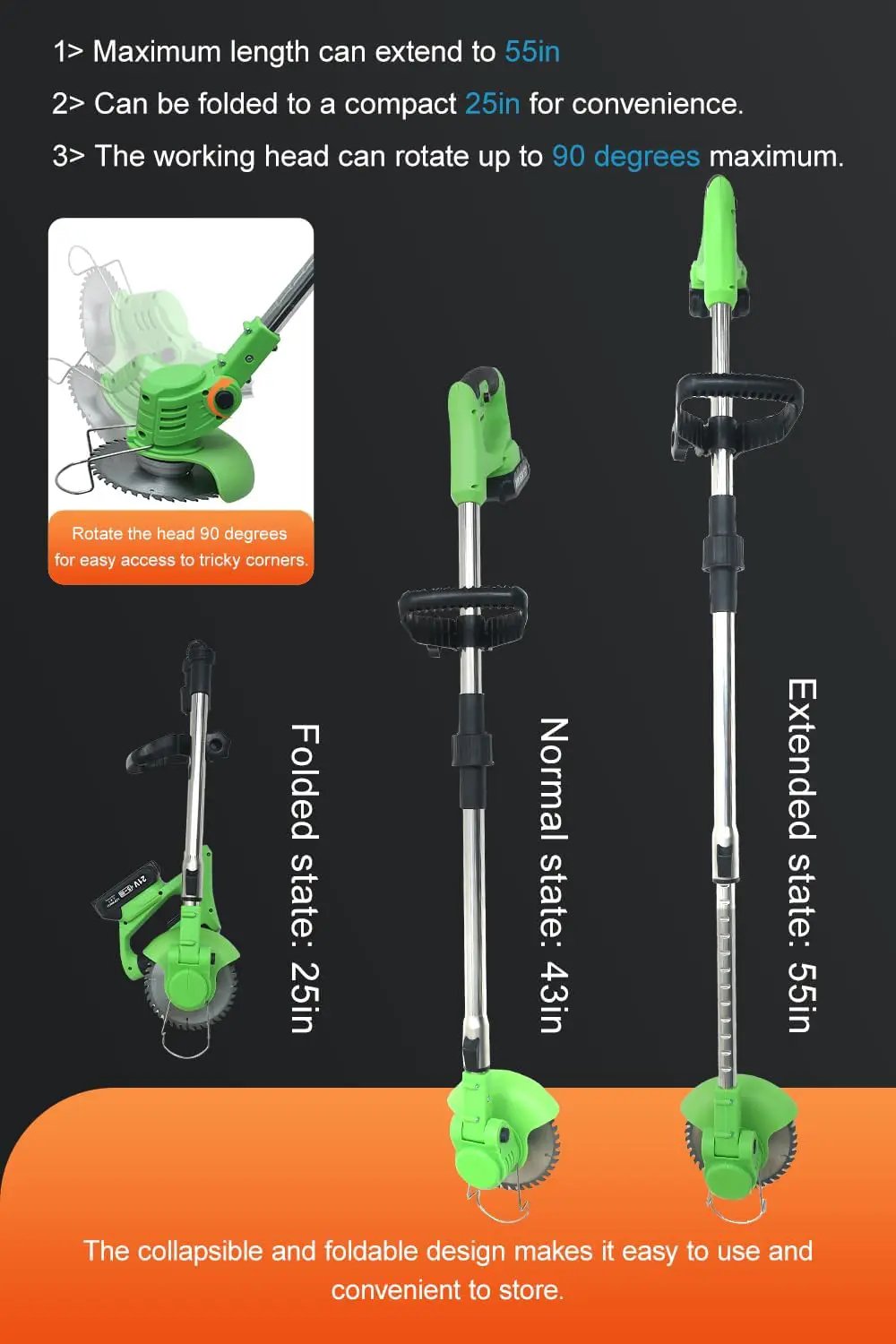 Cordless Weed Wacker,Electric Weed Eater,2 Batteries,Grass Trimmer Cordless,Weed Erimmer Green GCJ by GreenHaven Gardens