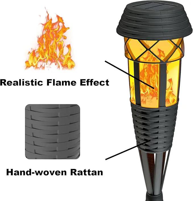 Flickering Flames Torch Light Solar Garden Lights Waterproof Landscape Lighting - 4 Pack by GreenHaven Gardens